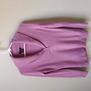 LORD & TAYLOR Shawl Collar Cashmere Sweater Lilac M